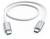 Witte USB-C-oplaadkabel met zilveren connectoren gelabeld '240W' en 'hama' op een effen achtergrond.