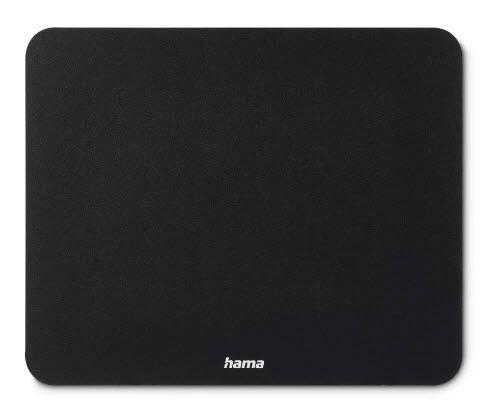 Zwarte Hama muismat met afgeronde hoeken en logo aan de onderkant.