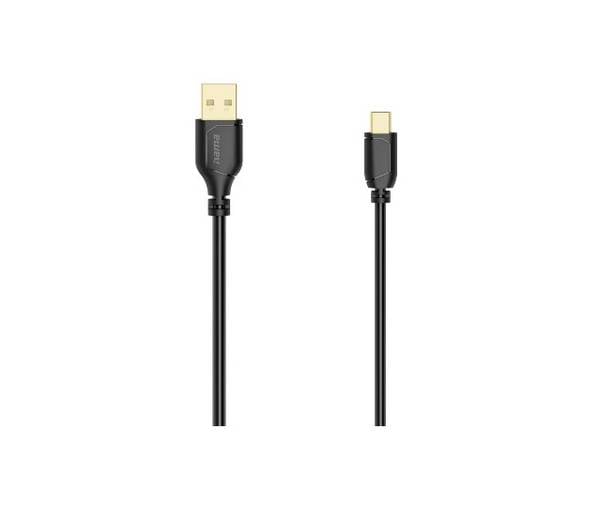 Hama 00074262 USB-kabel USB 2.0 USB-A stekker, USB-mini-B stekker 0.75 m Zwart