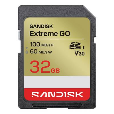 SanDisk Extreme GO SD-kaart, 32GB, met 100 MB/s lees- en 60 MB/s schrijfsnelheden, UHS-I V30.
