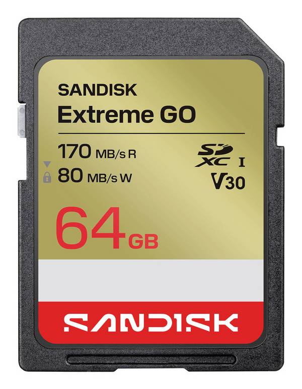 SanDisk Extreme GO microSDXC-kaart  64 GB UHS-I U3 Temperatuurbestendig