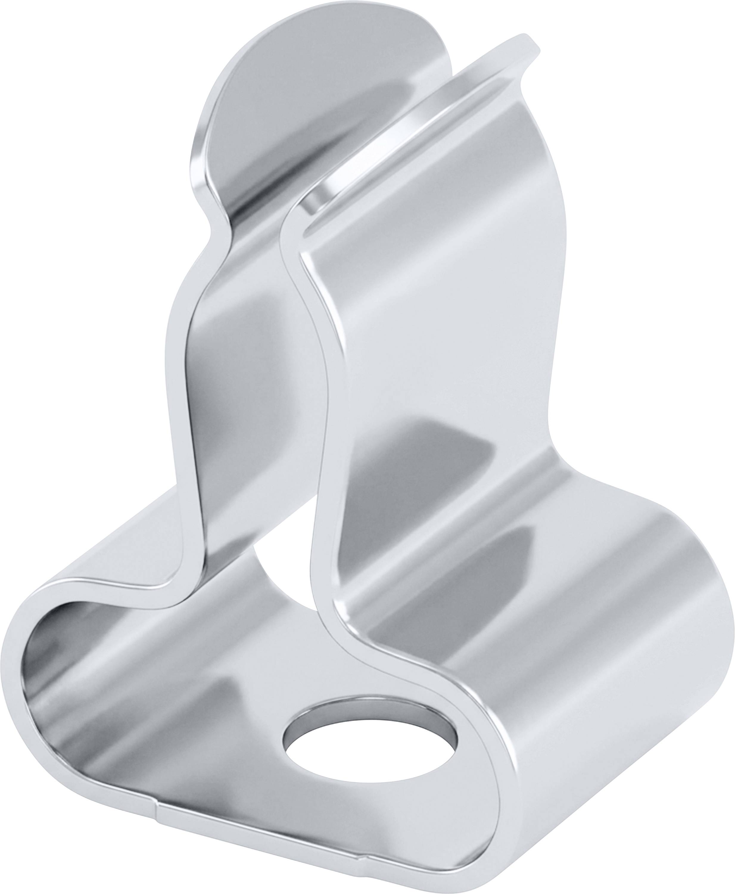 TRU COMPONENTS EMC-kabelklem Diameter montagegat 3.2 mm Klem-Ø (max.) 6 mm Plaatdikte (max.) 0.5 mm Verenstaal (verzinkt) Zilver 1 stuk(s)