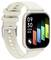 Beige vierkant smartwatch met digitaal display waarop 09:30 wordt weergegeven, datum 03/06 MON, en gekleurde activiteitenstaven voor stappen, calorieën, km en bpm.