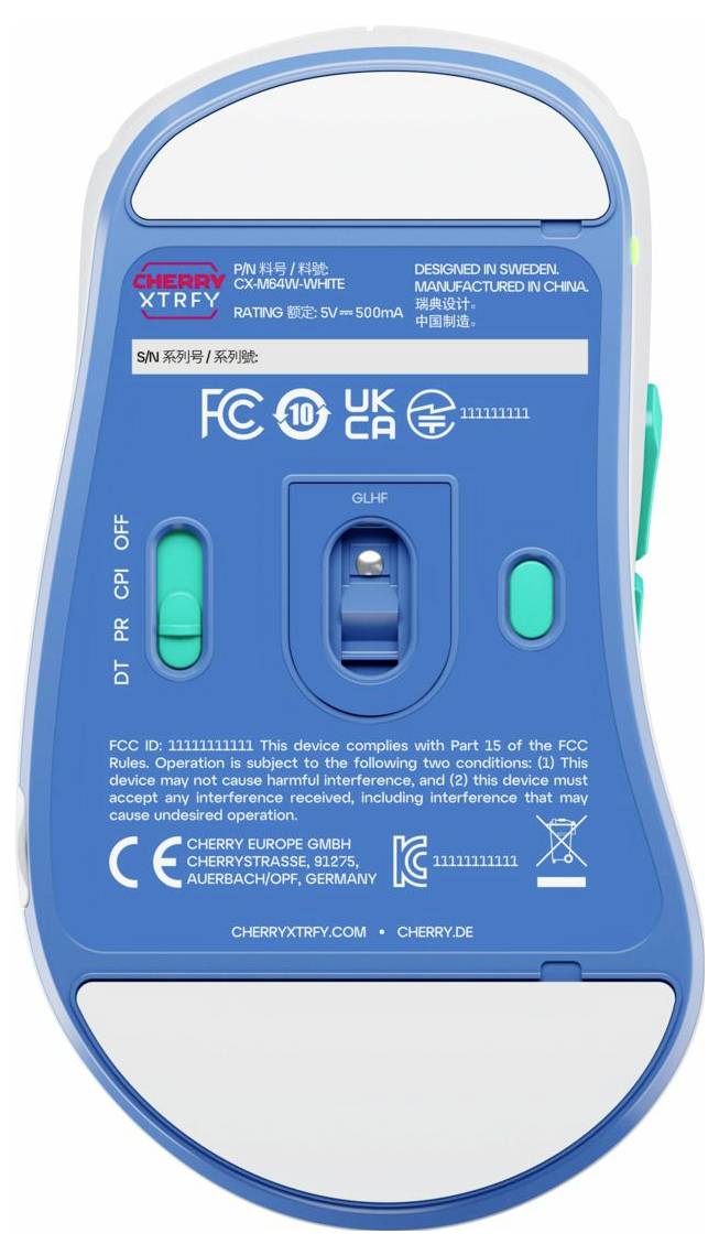 Cherry XTRFY M64 Wireless, White Muis Radiografisch Optisch 5 Toetsen-6