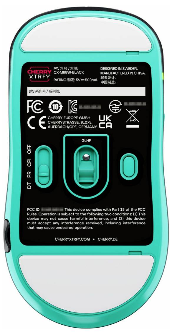 Cherry XTRFY M68 Wireless, Black Muis Radiografisch 5 Toetsen-6