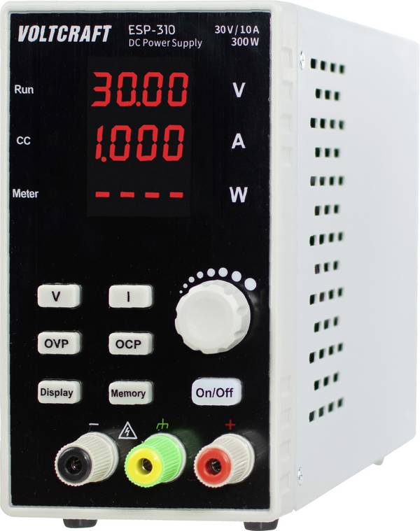 VOLTCRAFT ESP-310 Labvoeding, regelbaar 0 - 30 V/DC 0 - 10 A 300 W Steekaansluiting 4 mm OVP Aantal uitgangen: 1 x