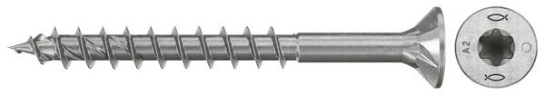 Fischer 574079  Spaanplaatschroef 4.5 mm 50 mm TX    RVS  200 stuk(s)