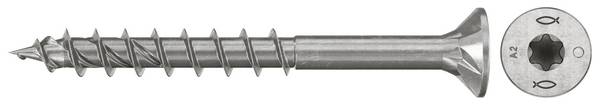 Fischer 574082  Spaanplaatschroef 5 mm 40 mm TX    RVS  200 stuk(s)