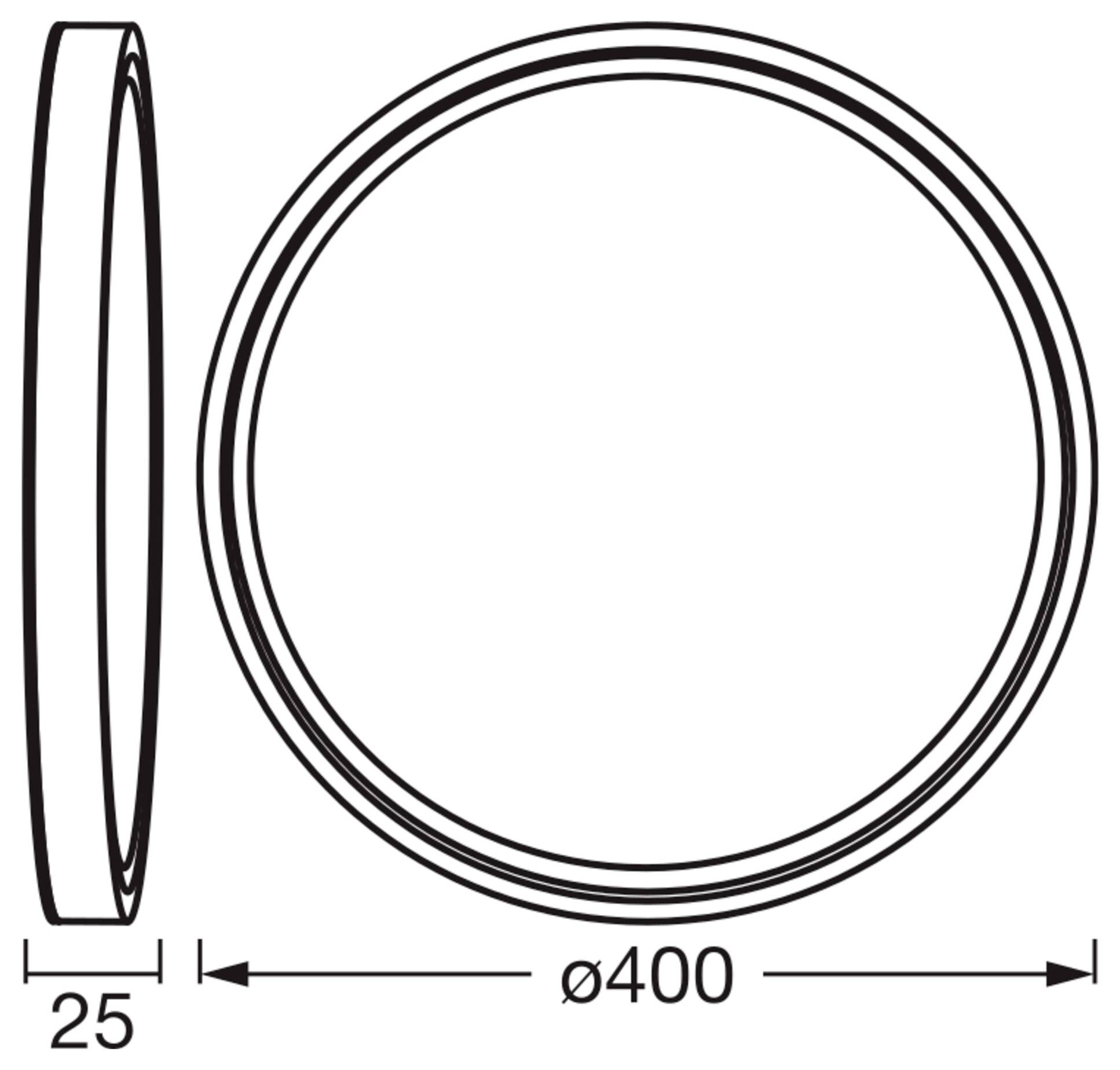 OSRAM 4099854621406 Essential Orbis 400mm 24W 830 White LED-plafondlamp LED-module LED vast ingebouwd 18 W Warm-wit-1