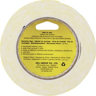 DELI D261502 Montageband  (l x b) 5 m x 2.54 cm 1 stuk(s) Wit