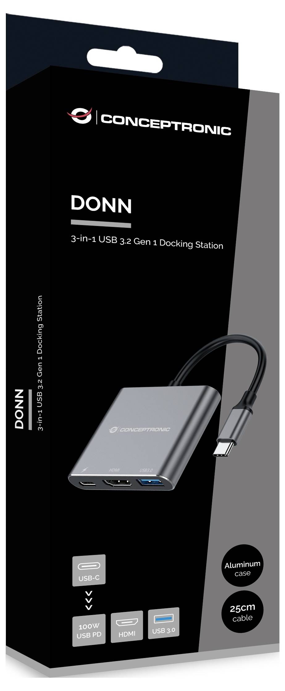 Conceptronic DONN18G 3-in-1 USB 3.2 Gen 1 Docking St Laptopdockingstation-2