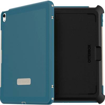 Teal en zwart OtterBox tablethoesje weergegeven in gesloten toestand, met stevige beschermende achterkant en voorkap.