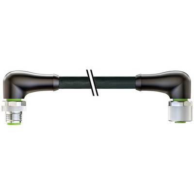Diagram van een 90-graden pijpbocht connector met schroefdraad metalen uiteinden verbonden door een rechtbuizen zwarte buis.