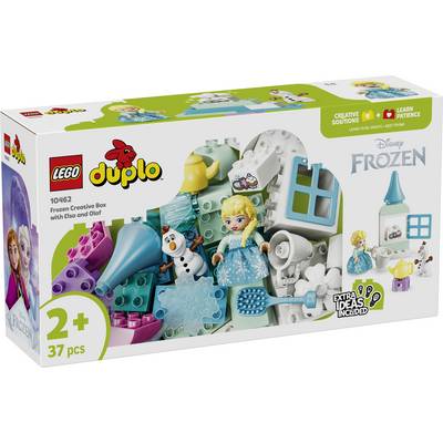 LEGO DUPLO Frozen Creatieve Doos set verpakking met Elsa, Olaf en accessoires; gelabeld '10462', '2+ jaar' en '37 stuks'.