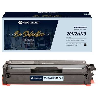 G&G Select tonercartridgeverpakking en de cartridge zelf, gelabeld 20N2HK0 voor Lexmark CS921/CS923 serie printers.