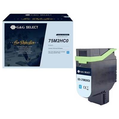 G&G SELECT tonercartridge verpakking en cartridge, gelabeld '75M2HC0' en 'GS-L75M2HC0', weergegeven op een witte achtergrond.