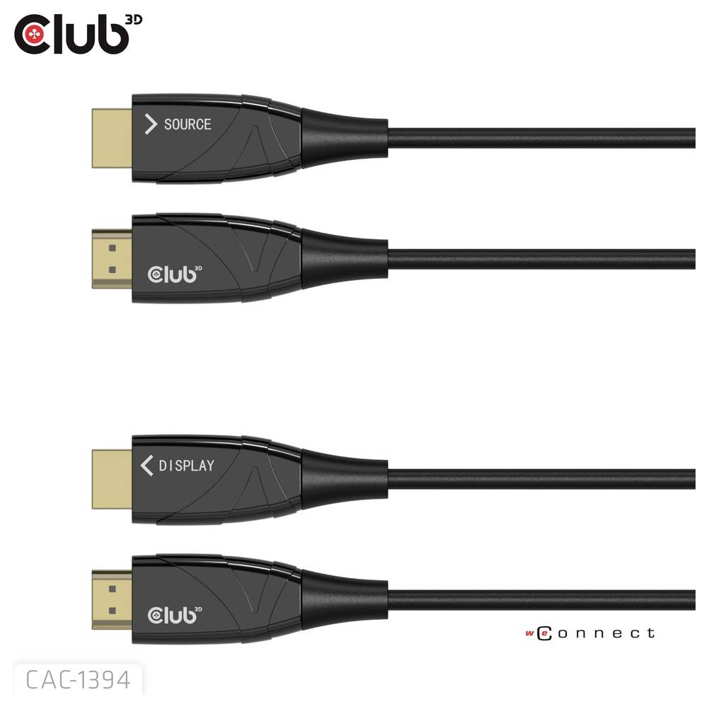 club3D CAC-1394 HDMI-kabel HDMI Aansluitkabel HDMI-A-stekker 100 m Zwart-1