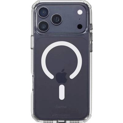 Een doorzichtig telefoonhoesje op een donkere iPhone met een groot wit OpenAI-achtig logo op de achterkant, met drie zichtbare cameralens.