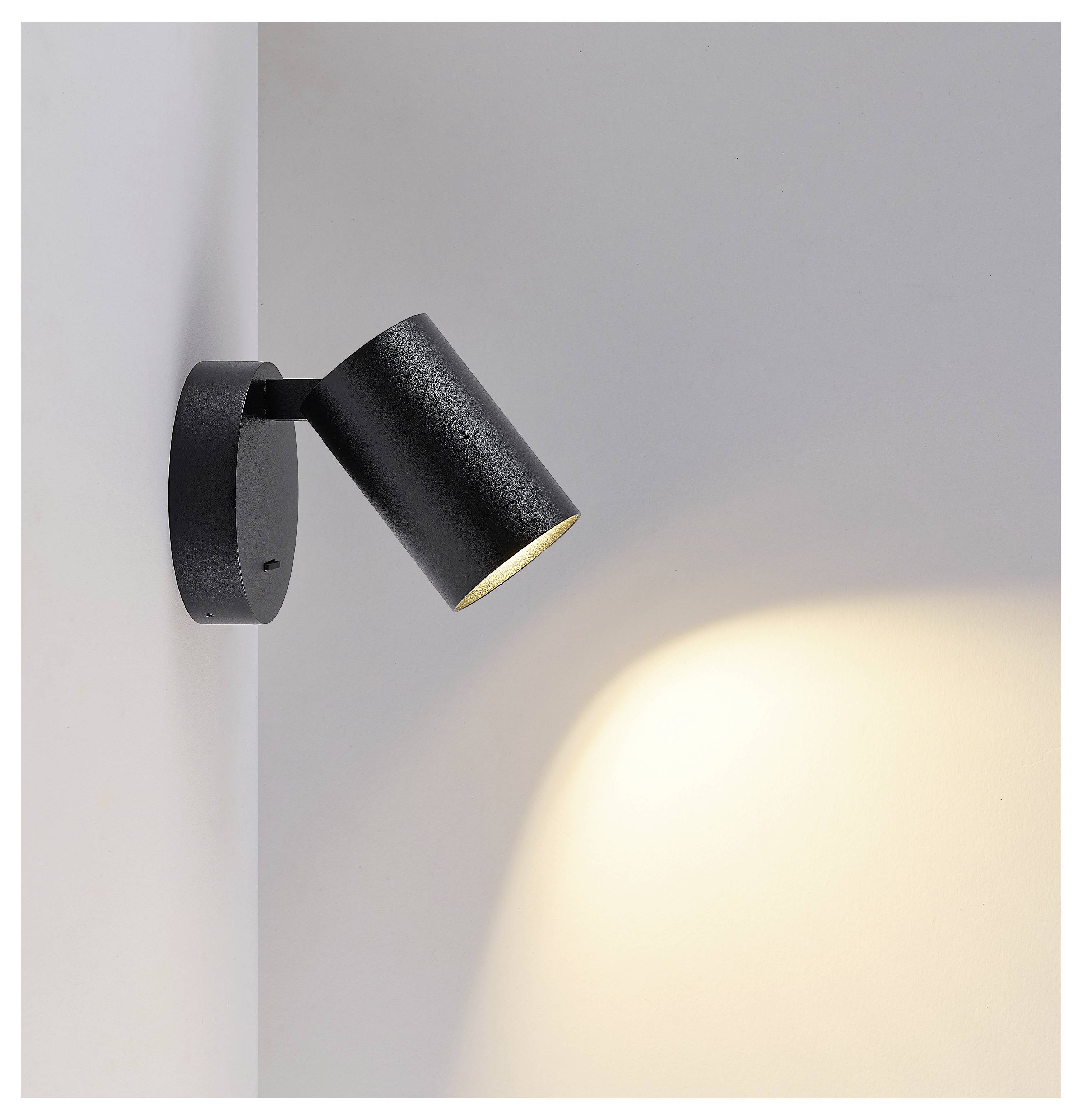 Deko Light Can Tilt Round Base 341350 Wandlamp GU10 7.5 W Zwart (RAL 9005)-3