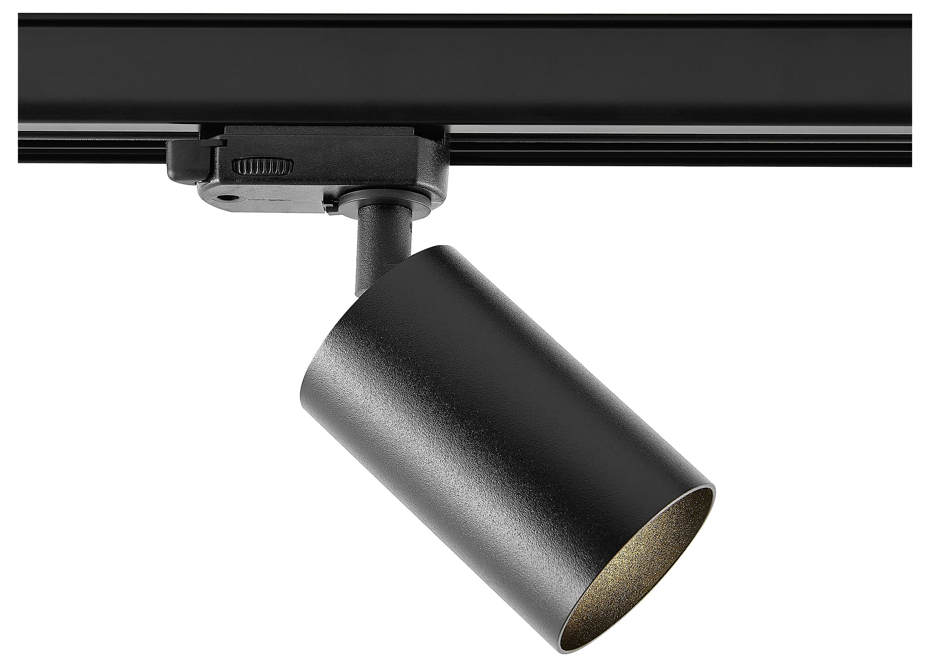 Witte cilindrische hanglamp met zwart bovenstuk en ophangkoord op een effen achtergrond.