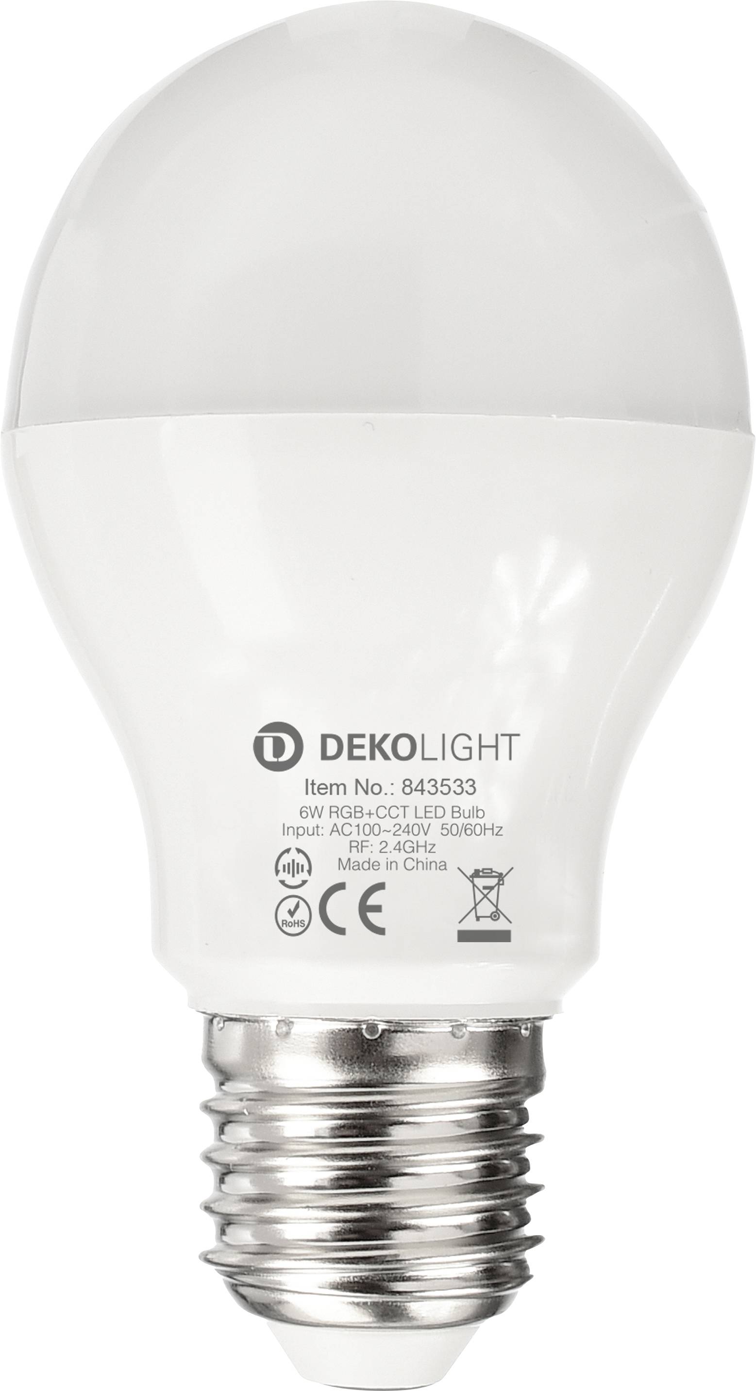 Deko Light 843533 LED-lamp Energielabel F (A - G) E27 6 W RGB, Warmwit, Koudwit (Ø x h) 57 mm x 100 mm 1 stuk(s)