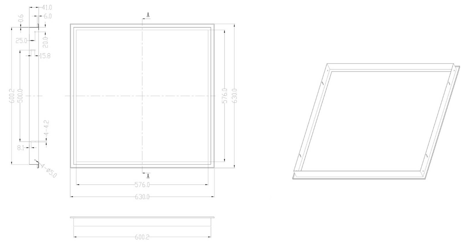 Deko Light Einbaurahmen 600x600 für Standard Panels 930907 Inbouwframe Wit – Foto 2 van 2