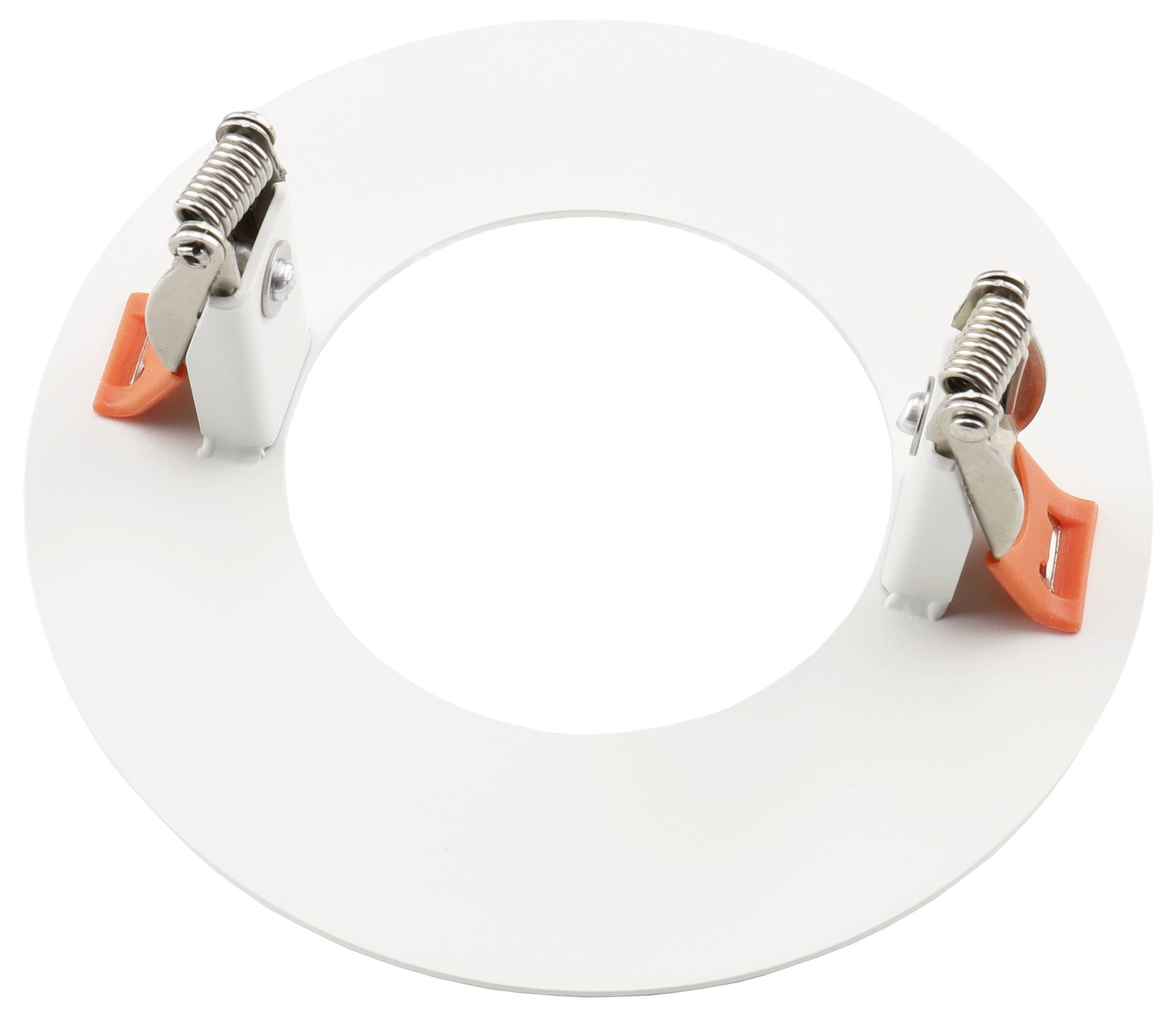 Witte inbouw plafondlamp trimbezels met twee veerclips voor installatie