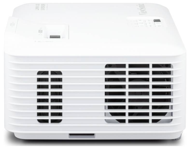 Witte raamairconditioner met voorventilatoren en bedieningspaneel aan de bovenkant, weergegeven tegen een eenvoudige achtergrond.