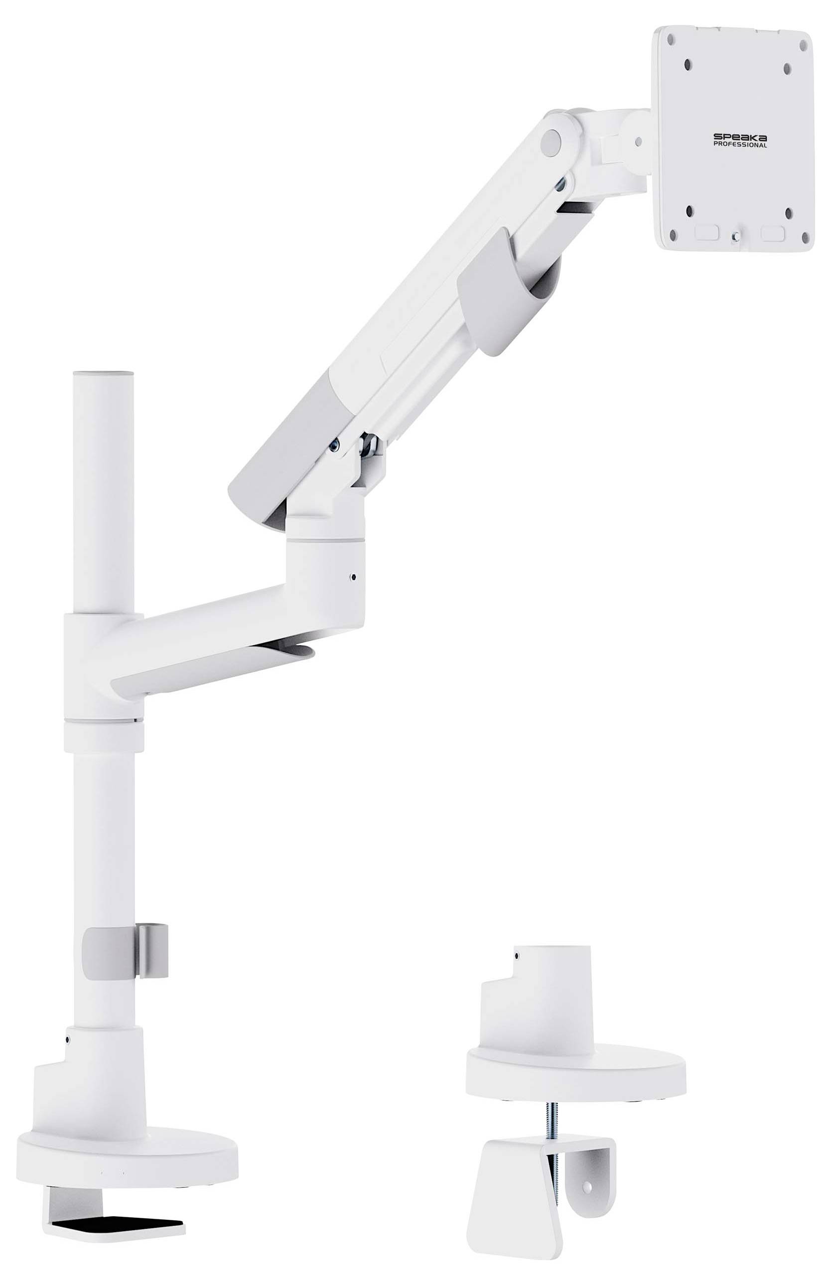 SpeaKa Professional SP-MM-1080 Monitorbeugel Aantal monteerbare displays: 1 43,2 cm (17") - 124,5 cm (49") Wit Zwenkbaar-1