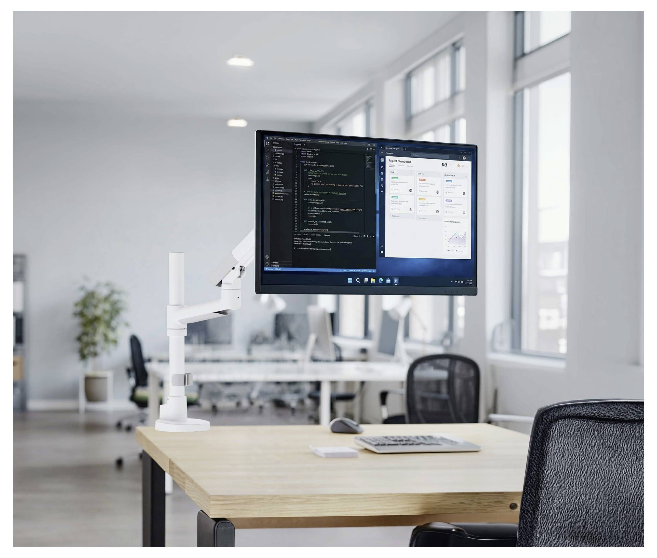 SpeaKa Professional SP-MM-1080 Monitorbeugel Aantal monteerbare displays: 1 43,2 cm (17") - 124,5 cm (49") Wit Zwenkbaar-5