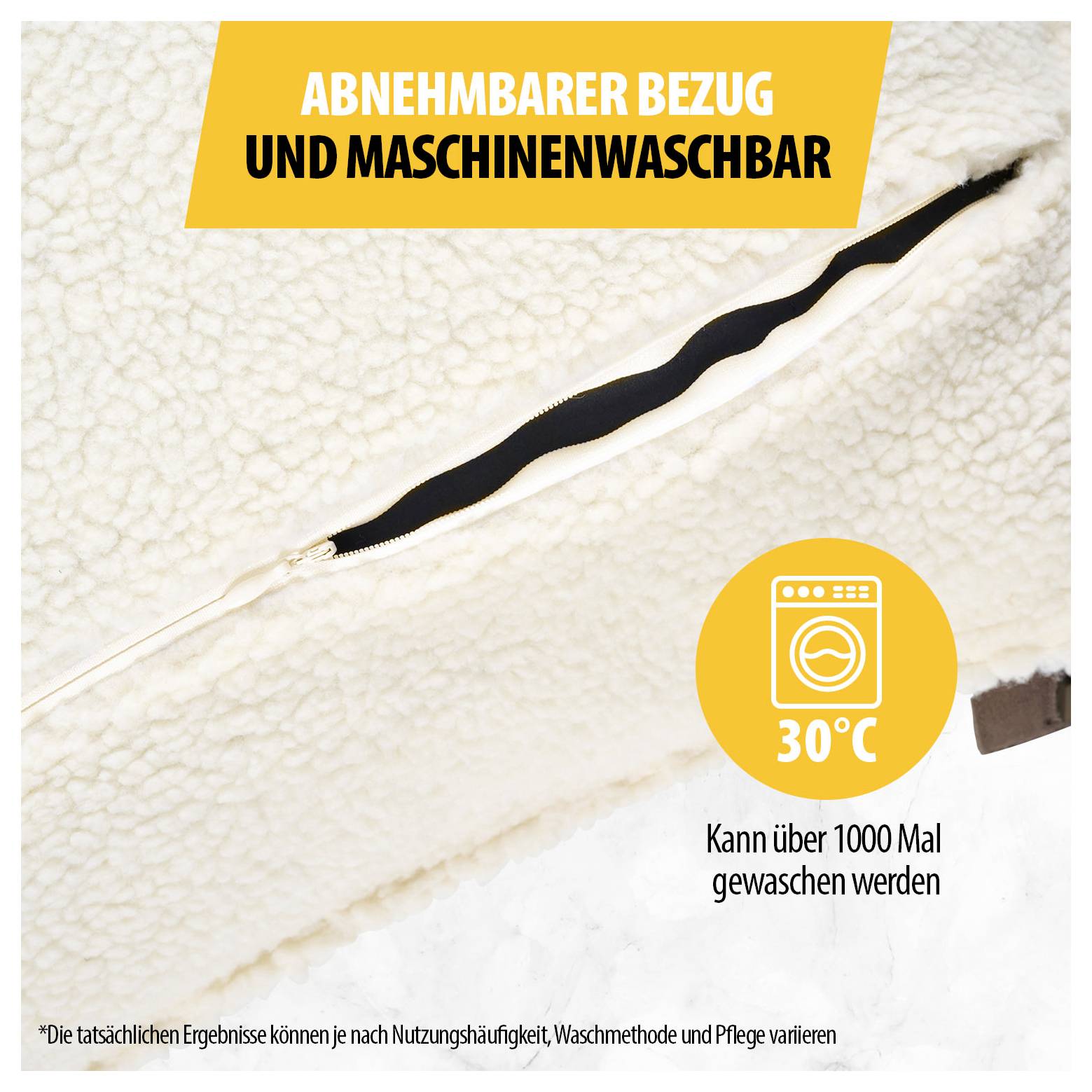 Afneembare, machinewasbare hoes; meer dan 1000 keer wasbaar op 30 °C.