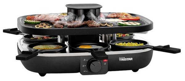 Tristar RA-2760 Gourmetstel 6 pannen, Met actieve ventilatie Zwart