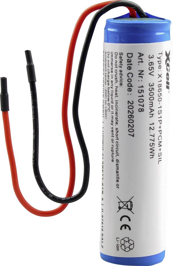 XCell  Speciale oplaadbare batterij Aantal cellen: 1 Batterijgrootte: 18650  Li-ion 3.7 V 3500