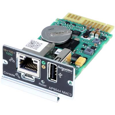 Schneider Electric AP9544 NMC3 netwerkbeheerkaart met Ethernet-, USB-, console- en resetpoorten