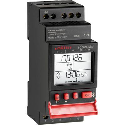 Digitale elektriciteitsmeter toont 170726 kWh, tijd 13:06:57 en een rood bedieningspaneel met M, -, +, en OK knoppen.