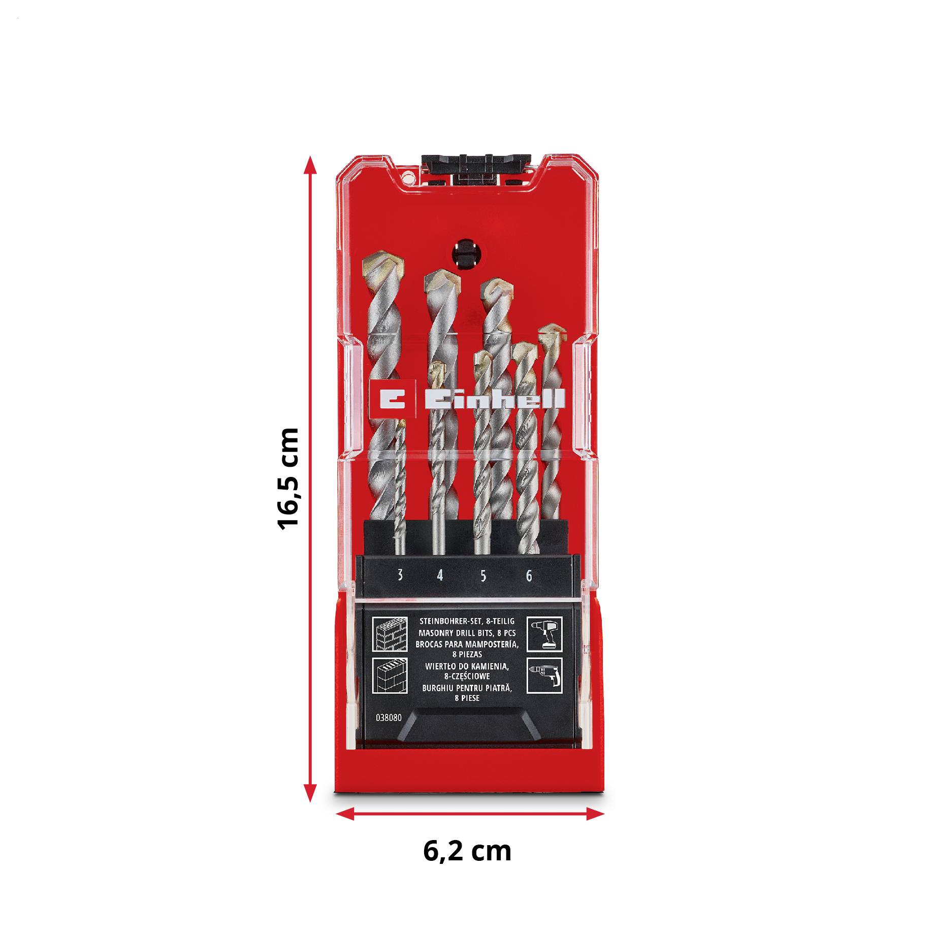 Einhell 38080 Koolstofstaal Steen-spiraalboorset 8-delig 3 mm, 4 mm, 5 mm, 6 mm, 7 mm, 8 mm, 9 mm, 10 mm 1 set(s)-11