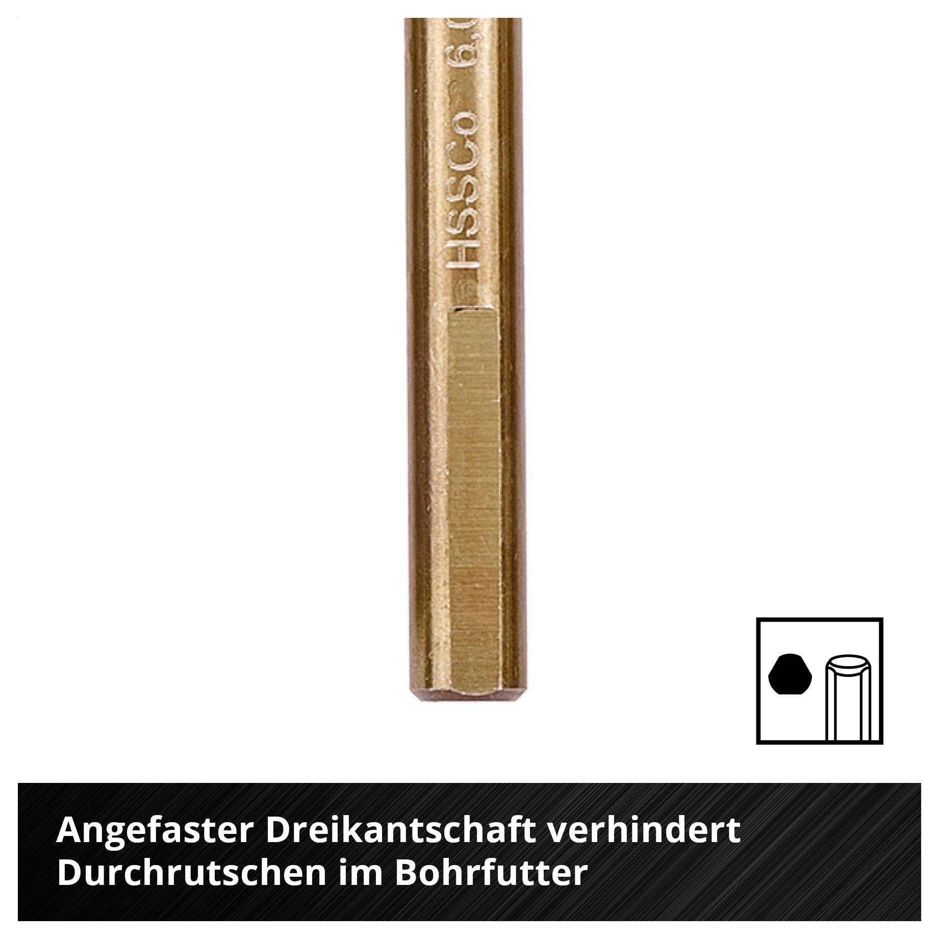 Einhell 249013 HSS-Co Metaal-spiraalboorset 1.5 mm, 2 mm, 2.5 mm, 3 mm, 3.2 mm, 3.5 mm, 4 mm, 4.5 mm, 4.8 mm, 5 mm, 5.5 -6