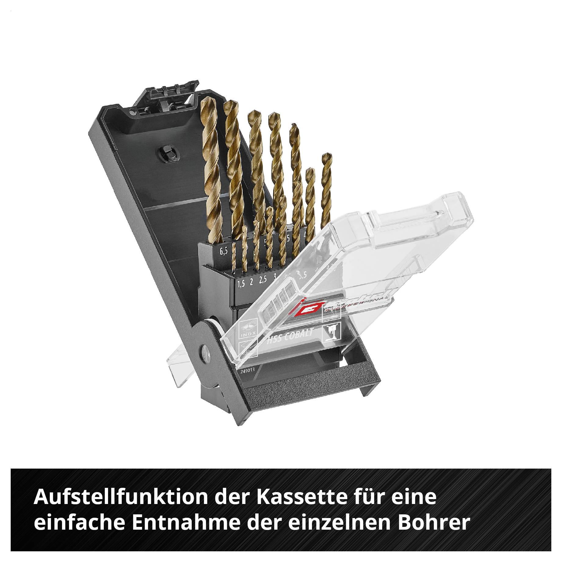 Einhell 249013 HSS-Co Metaal-spiraalboorset 1.5 mm, 2 mm, 2.5 mm, 3 mm, 3.2 mm, 3.5 mm, 4 mm, 4.5 mm, 4.8 mm, 5 mm, 5.5 -7