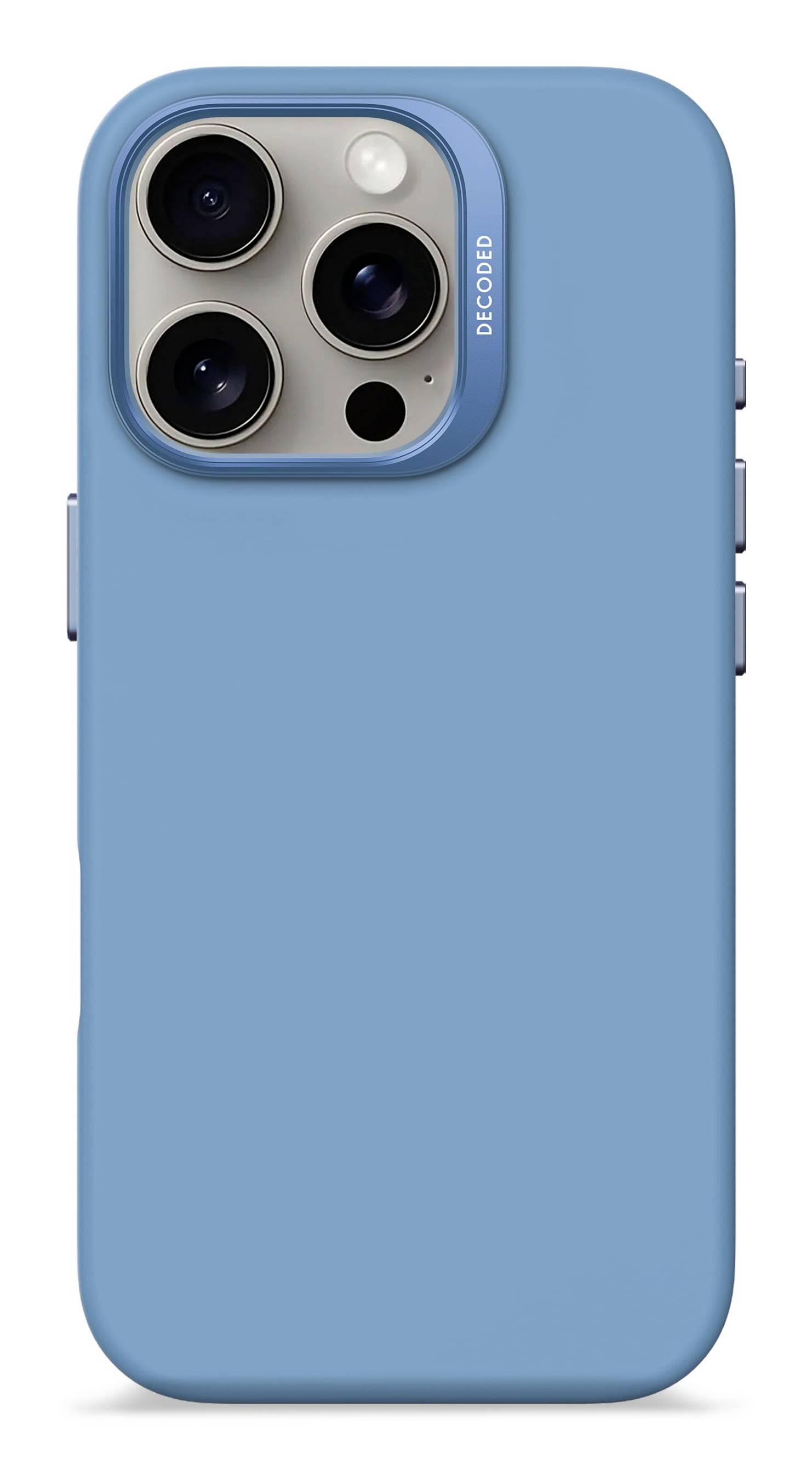 Decoded Decoded AntiMicrobial Silicone Backc. iP Backcover iPhone 16 Pro Blauw-0