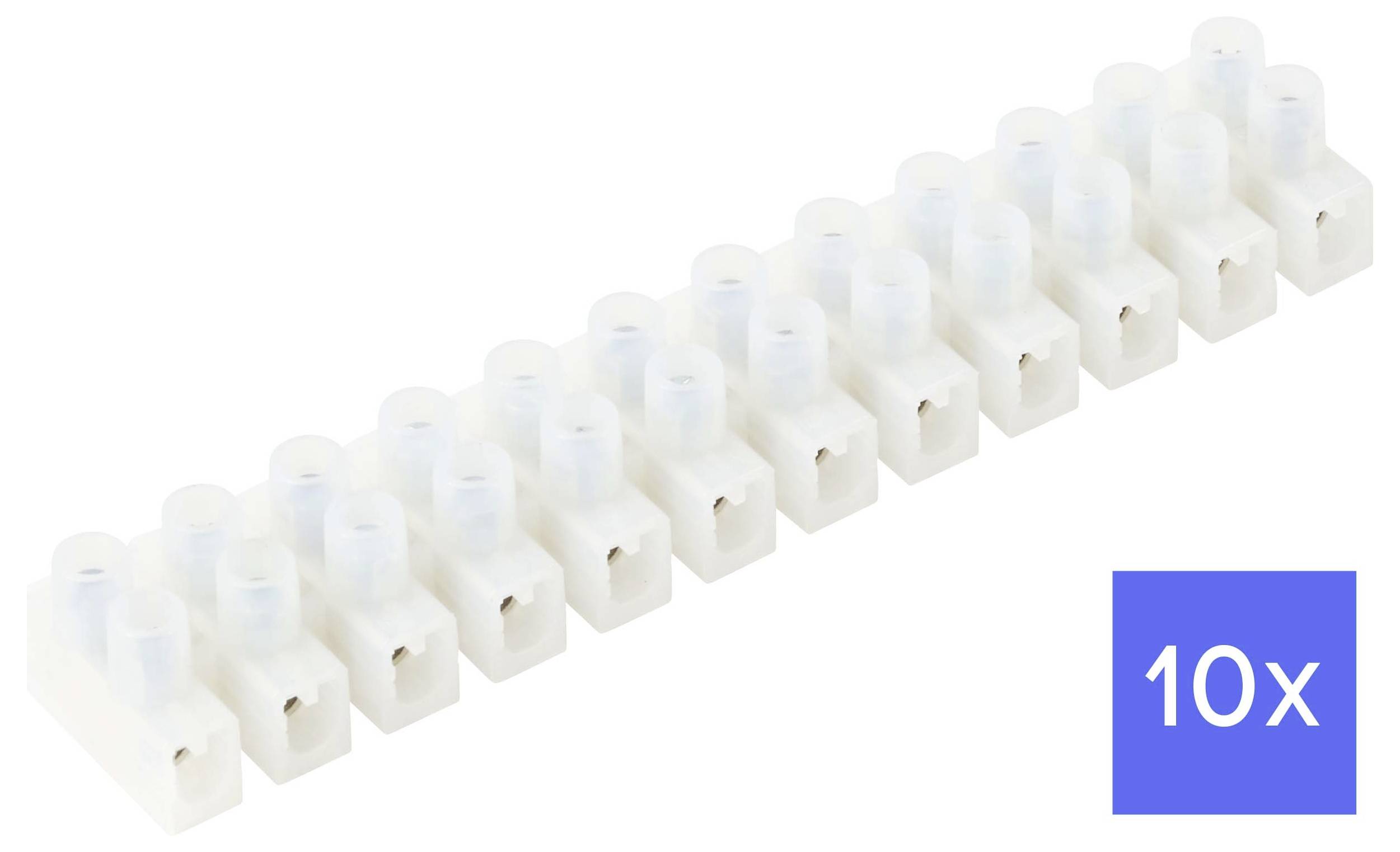 TRU COMPONENTS TC-15094024 Kroonsteen Flexibel: 0.75-2.5 mm² Massief: 0.75-2.5 mm² Aantal polen: 12 10 stuk(s) Wit