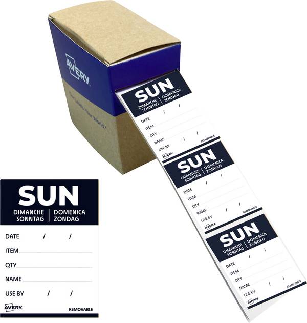 Avery-Zweckform DLDSUNREV-500 Multifunctionele etiketten 40 x 56 mm Papier Zwart 1 stuk(s) Weer verwijderbaar Handschriften