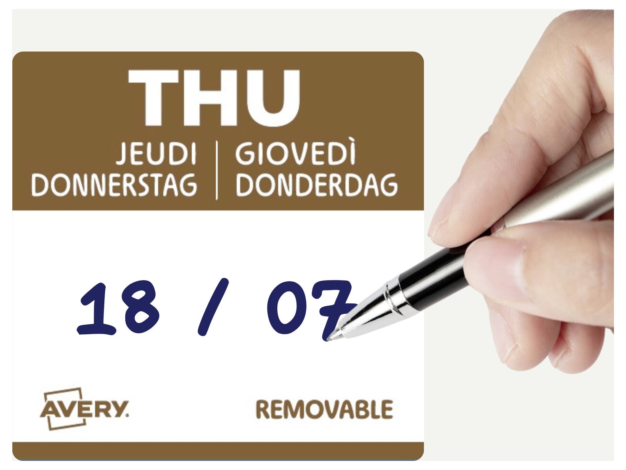 Avery-Zweckform DLSTHUREV-1000 Multifunctionele etiketten 25 x 25 mm Papier Bruin 1 stuk(s) Weer verwijderbaar Handschri-4