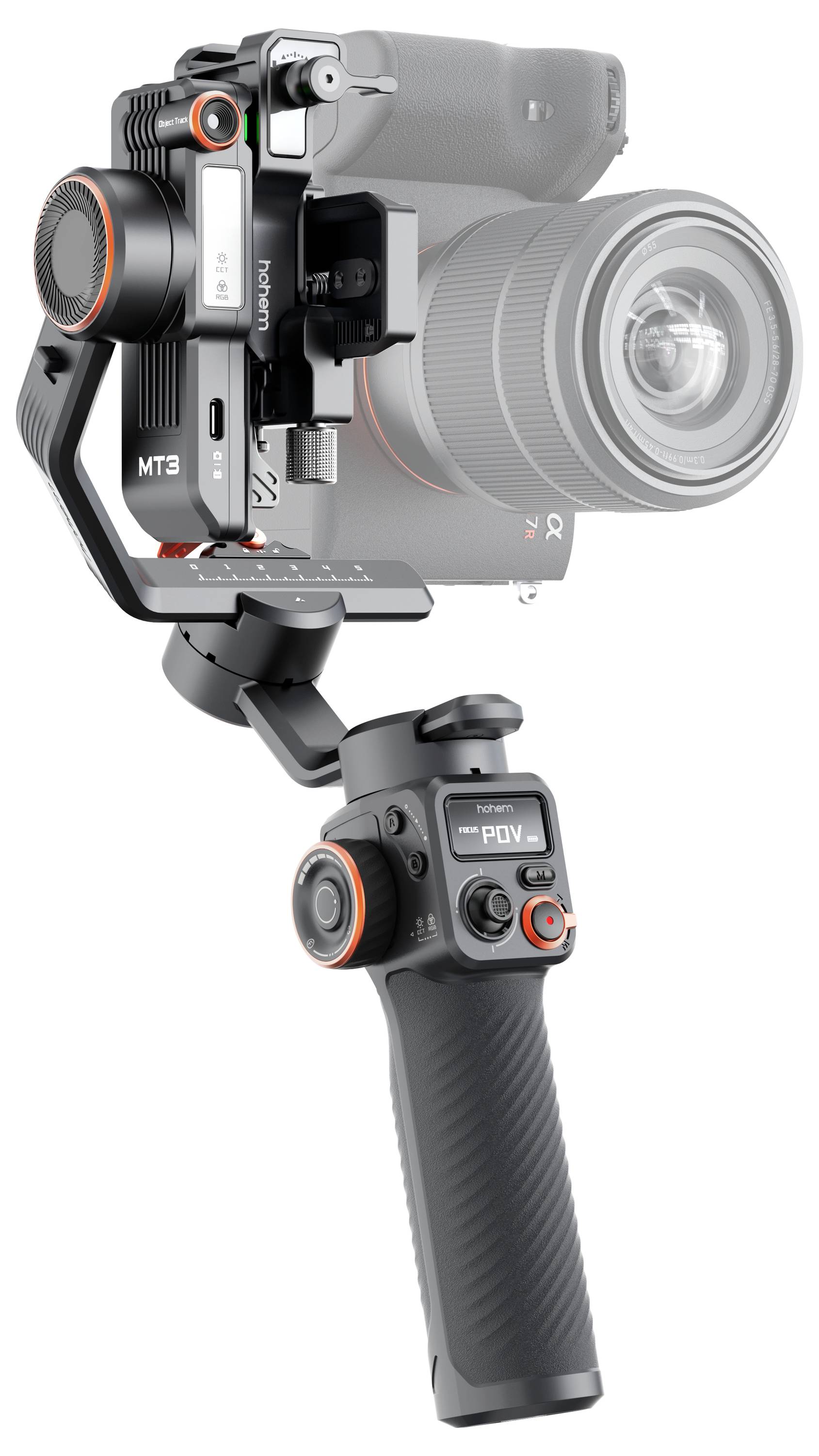 Hohem iSteady MT3 Pro AI Gimbal elektrisch Zwart Geïntegreerde accu Belastbaar tot 2.5 kg-2