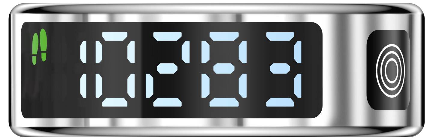 Digitaal aftelbakje met '02:33' op een zwart scherm met een zijknoppictogram.