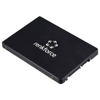 Zwart rechthoekig elektronisch apparaat of omhulsel met Renforce-merk met een logo bovenop, weergegeven in aangezicht productweergave op een witte achtergrond.