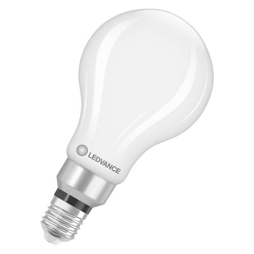 Een witte LED-gloeilamp met een standaard schroefdraadvoet, afgebeeld tegen een eenvoudige achtergrond.