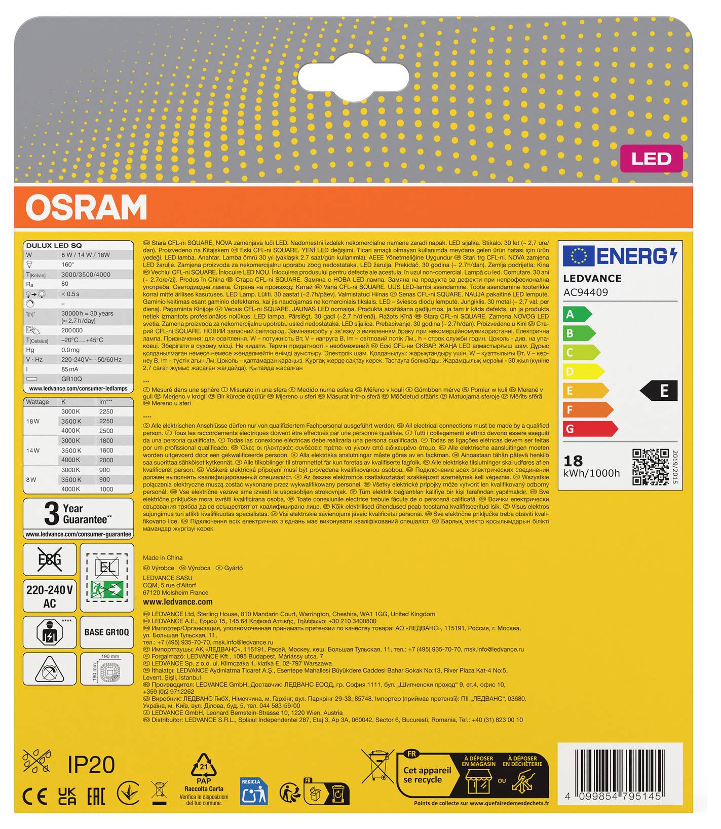 OSRAM 4099854795145 LED-lamp Energielabel E (A - G) GR10q Speciale vorm 18 W Warmwit tot neutraalwit Niet dimbaar 1 stuk-2