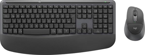 Logitech Signature Comfort Plus Set met toetsenbord en muis Draadloos QWERTZ, Duits Grafiet