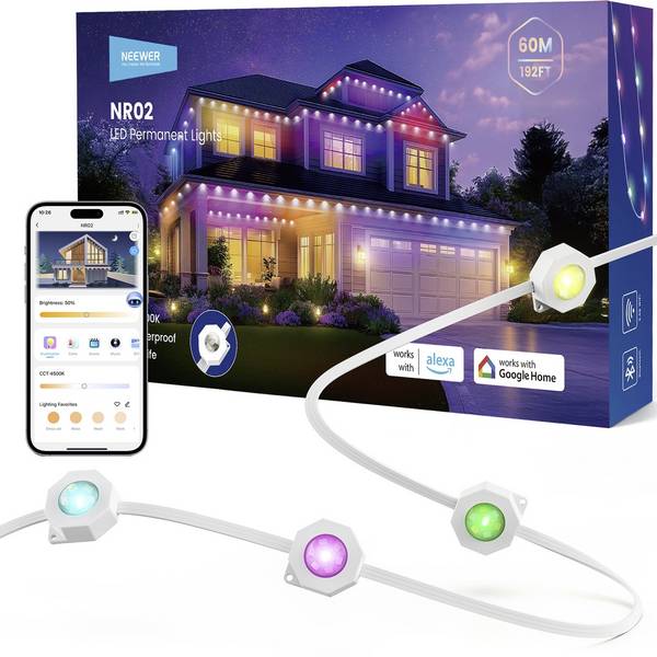 Neewer NR02-60 10107275 LED-strip basisset Energielabel: F (A - G) Met connector (male) 28 V 60 m RGBICW  1 stuk(s)