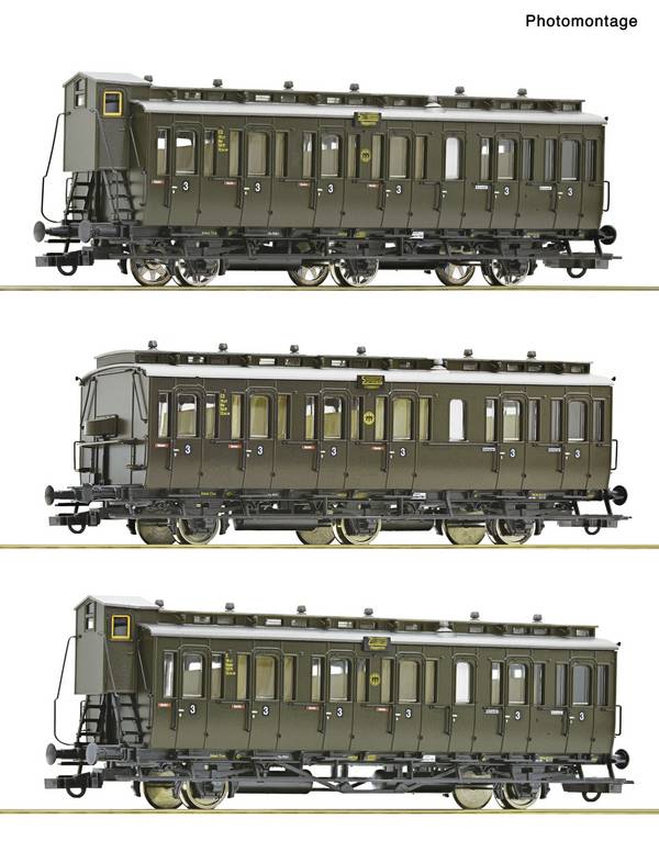 Roco 6200254 H0 RO 3-delig Set: Personenrijtuig (DC) 3) Klasse, klasse C3 pr 11, klasse C3 pr11, klasse C pr21